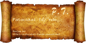 Patocskai Tünde névjegykártya