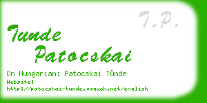 tunde patocskai business card
